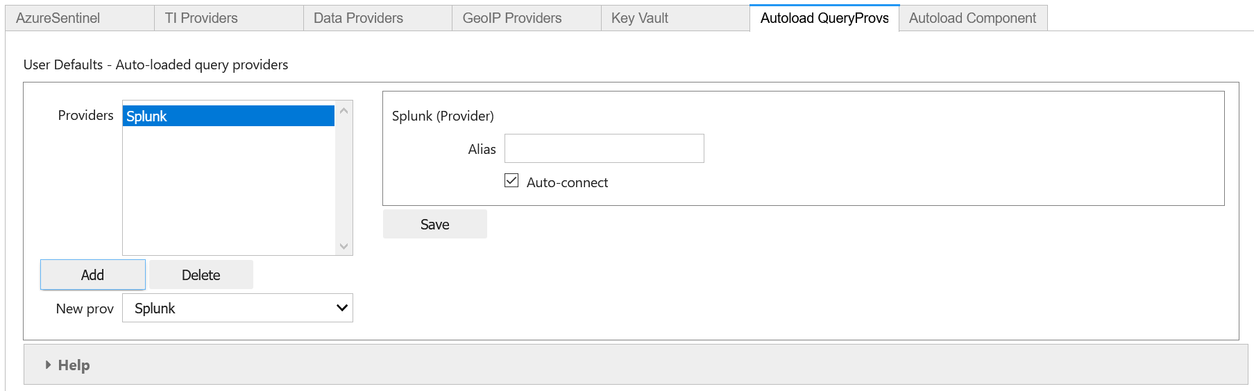 Auto-load query provider settings.