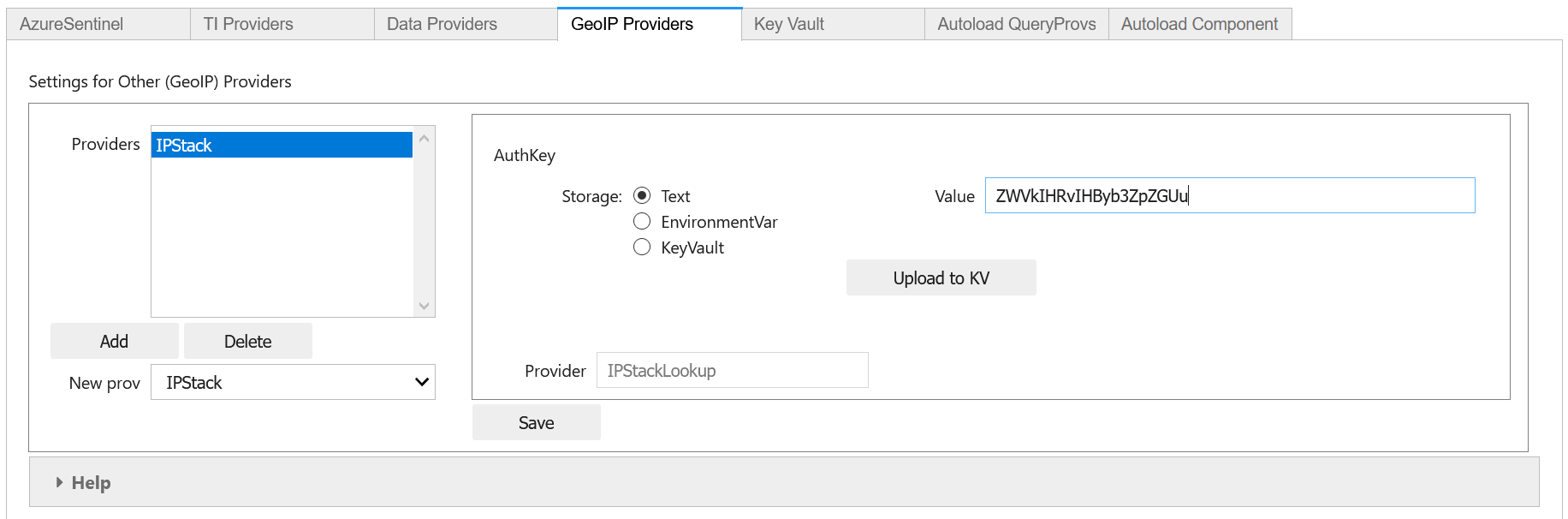 Geo IP provider settings for IPStack
