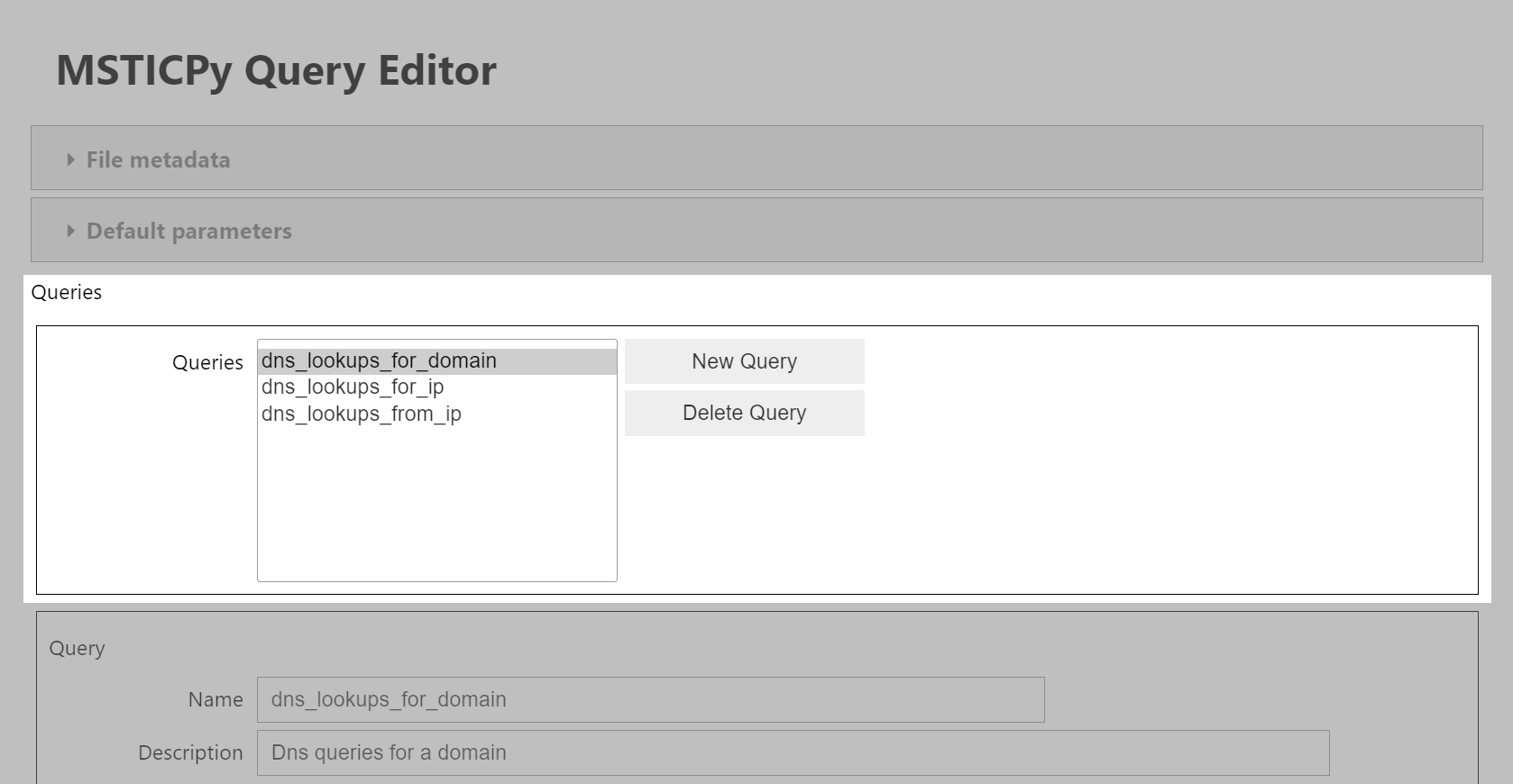 Query Editor query selection