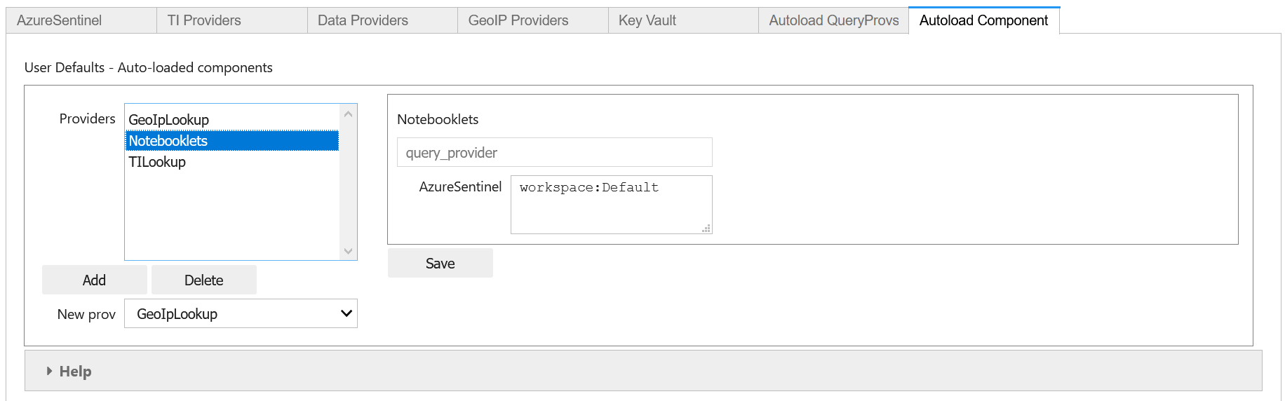 Auto-load component settings.